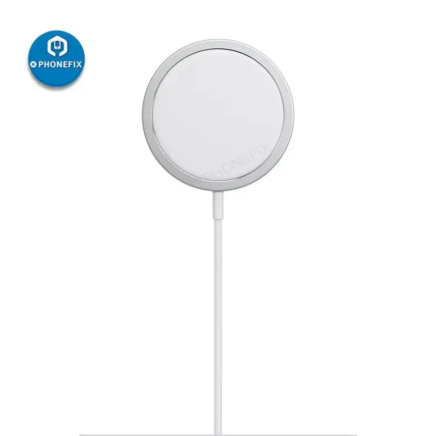 PHONEFIX 15W Magnetic MagSafe Wireless Charger for iPhone 12-15 Pro Max, showing sleek charging pad with magnetic alignment