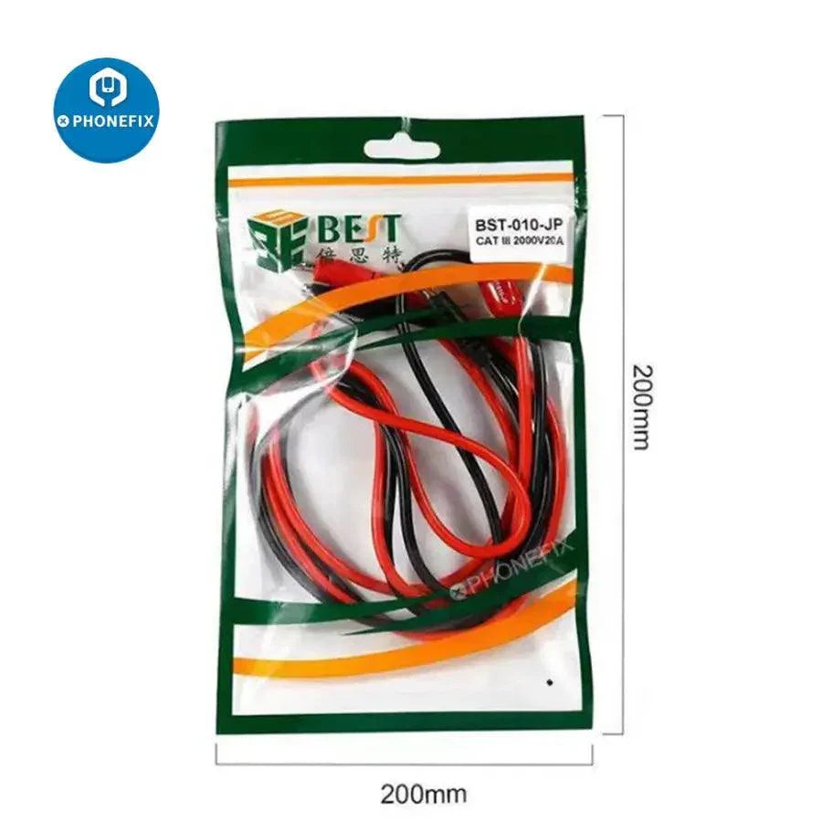 Silicon Power Cord with alligator clip, PHONEFIX brand, for power supply and testing applications, shown on white background.