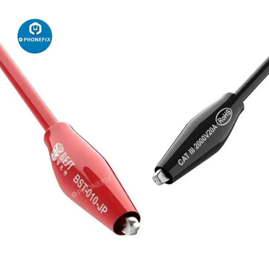 Silicon power cord with alligator clip output, supply cable by PHONEFIX, used for power connections and testing electronic devices