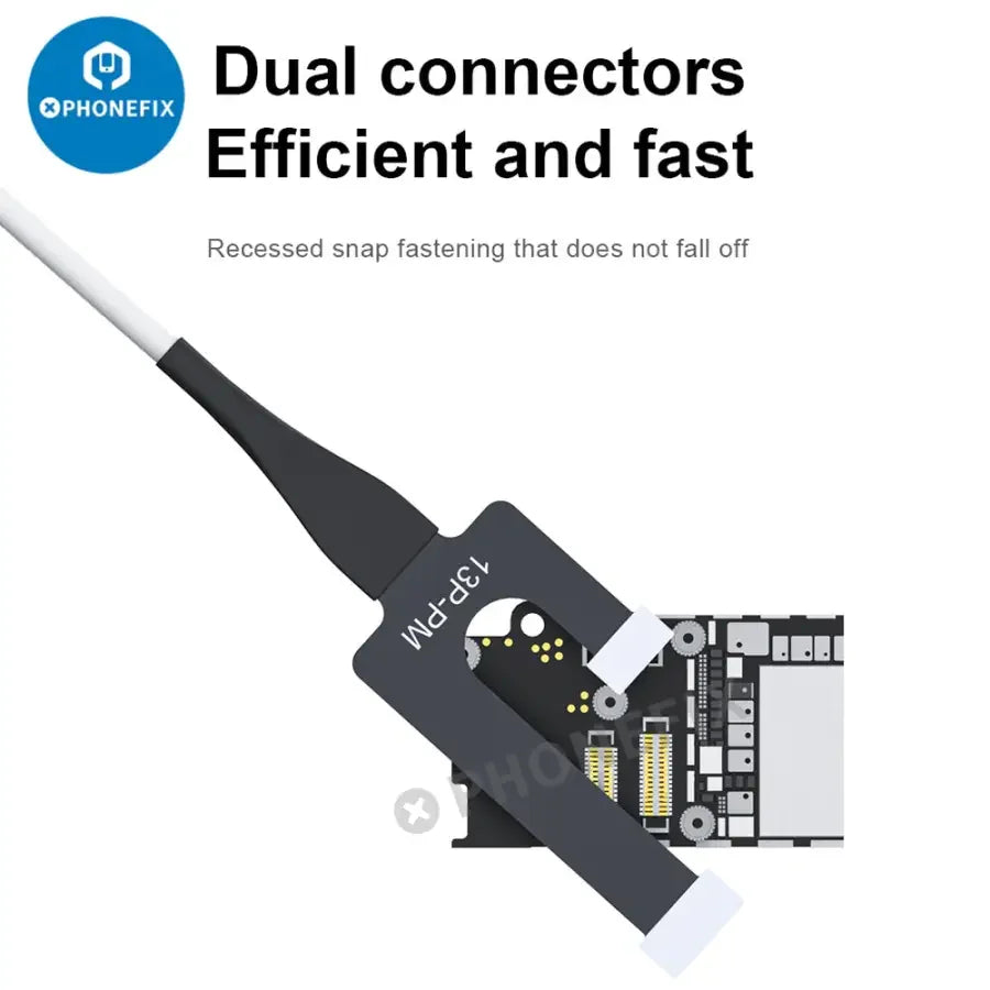 Câble d'alimentation WYLIE WL-615 pour iPhone 6 à 13 Pro Max, marque PHONEFIX, câble de charge noir avec connecteur USB.