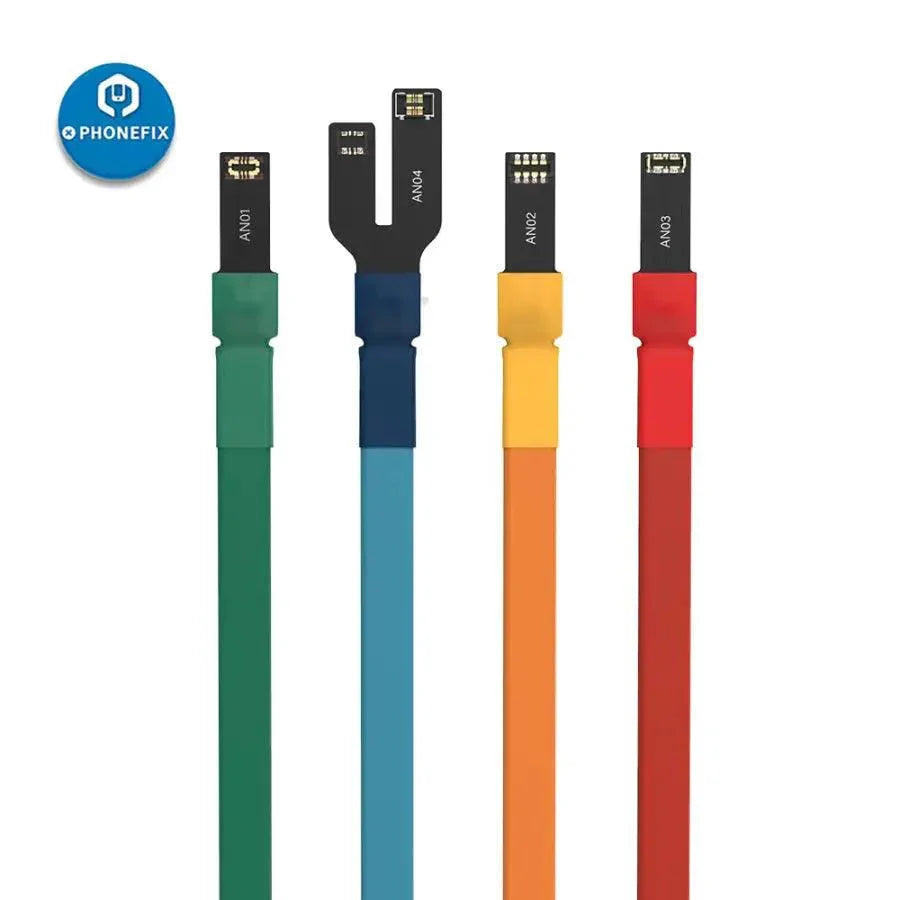 Câble d'alimentation CC Qianli Mega-idea pour la réparation de téléphones Android, marque PHONEFIX, câble noir avec connecteurs pour les réparations.