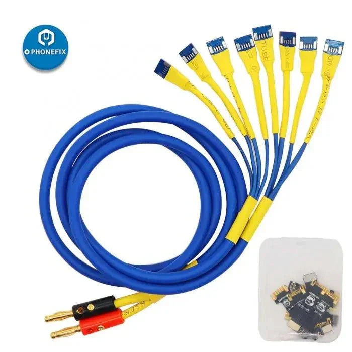 PhoneFix MECHANIC iBoot Box for Android phones with DC power supply cable, used for charging and data transfer.