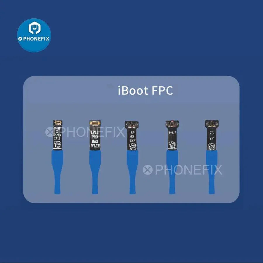 PHONEFIX iBoot FPC Box DC power line cable for iOS and Android devices, featuring a compact, durable connector for charging and data transfer.