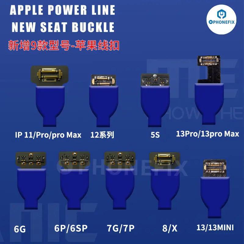 PHONEFIX mechanic iBoot FPC box DC power line cable for iOS and Android devices, shown with connectors on both ends.