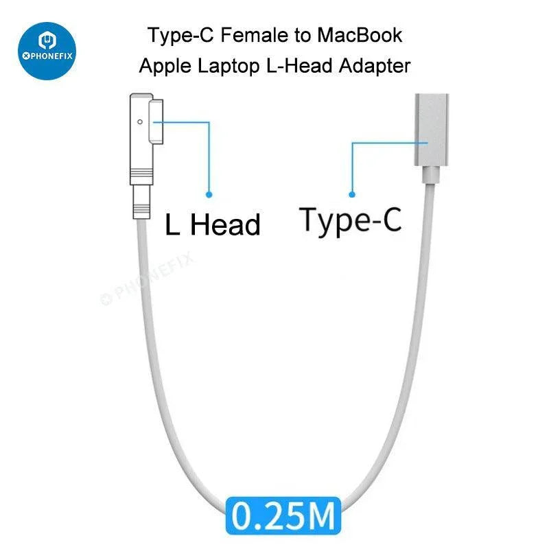 MagSafe L-style connector DC power cable for Apple MacBook, branded PHONEFIX, used for charging and power connection.