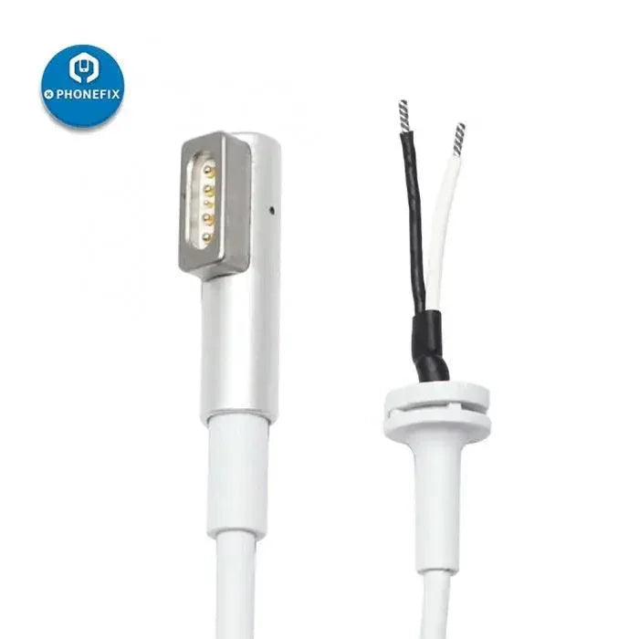 MagSafe L-Style connector DC power cable for Apple MacBook, branded PHONEFIX, with black cable and connector in close-up view.