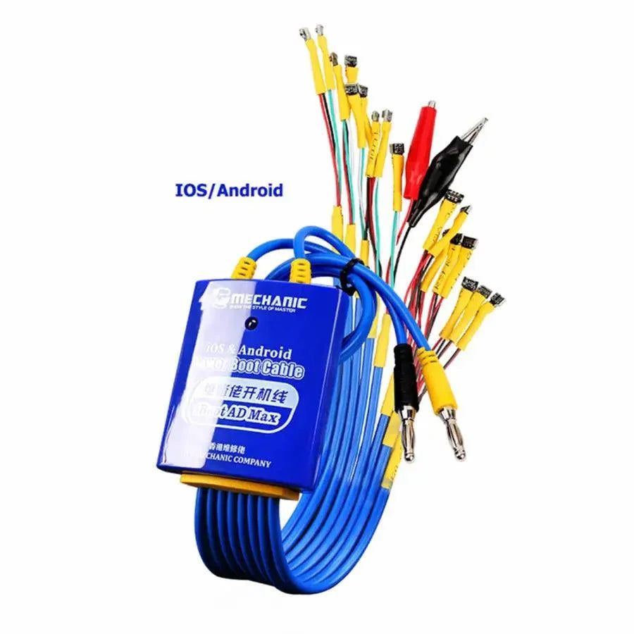 PHONEFIX Mechanic iBoot power cable for iPhone and Android devices, used for boot repair and device recovery.