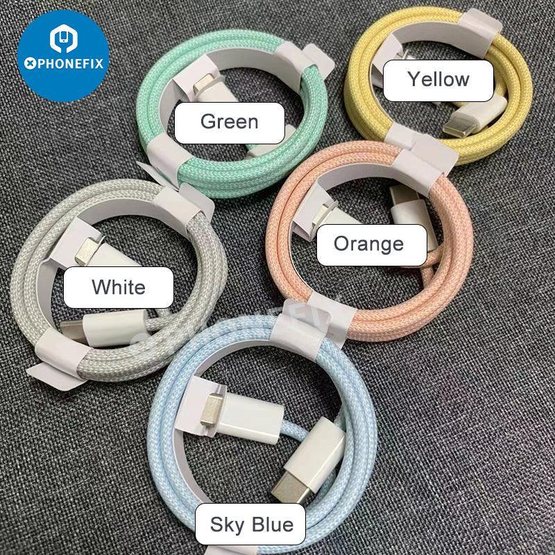 PHONEFIX 35W USB-C power and data transfer cable for iPhone 15 series, durable charging and data line for fast connections.
