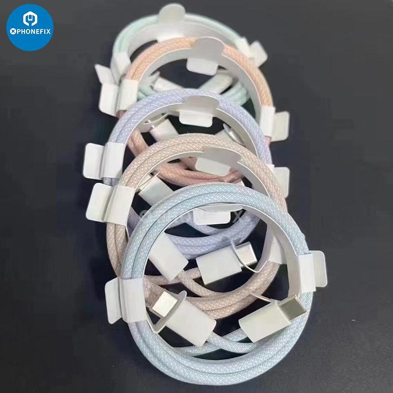 PHONEFIX 35W USB-C charge cable for iPhone 15 series, data transfer line, durable power cable for fast charging and syncing.