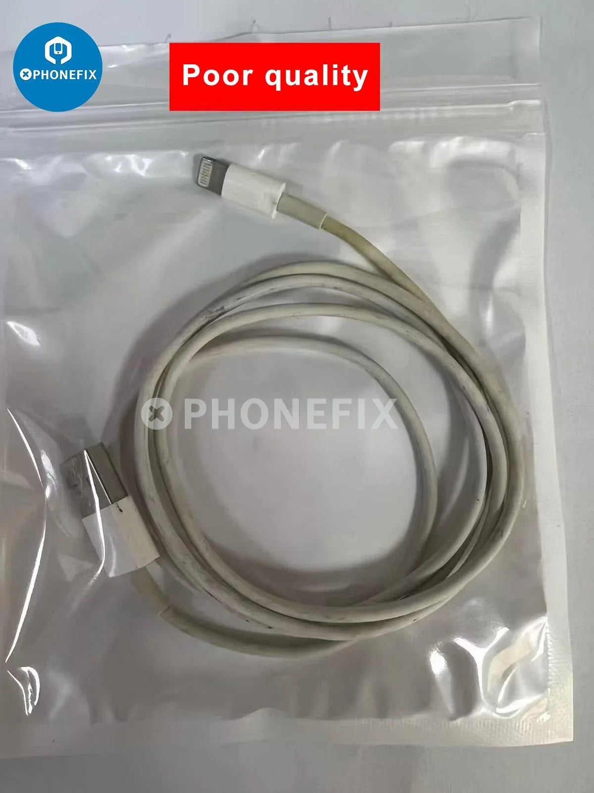 PhoneFix original Lightning to USB cable for iPhone and iPad, flashing recovery compatible power cable and charger accessory.