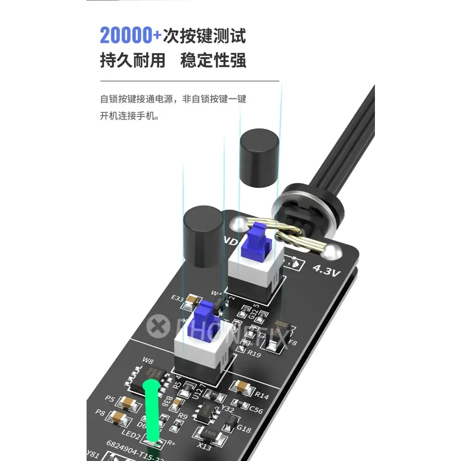 Câble de démarrage PhoneFix Mechanic Power Pro Max pour iPhone X-16 Pro Max, câble de charge et de transfert de données durable pour les modèles d'iPhone.