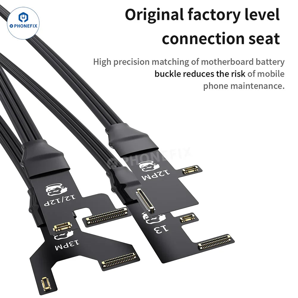 Câble de démarrage PHONEFIX Mechanic Power Pro Max pour iPhone X à 16 Pro Max, câble de charge et de transfert de données durable en noir.