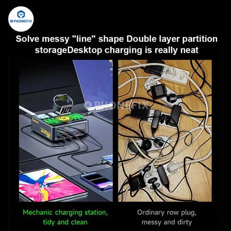 PHONEFIX S-POWER PRO super fast wireless charging socket with power cable, designed for quick, efficient device charging.