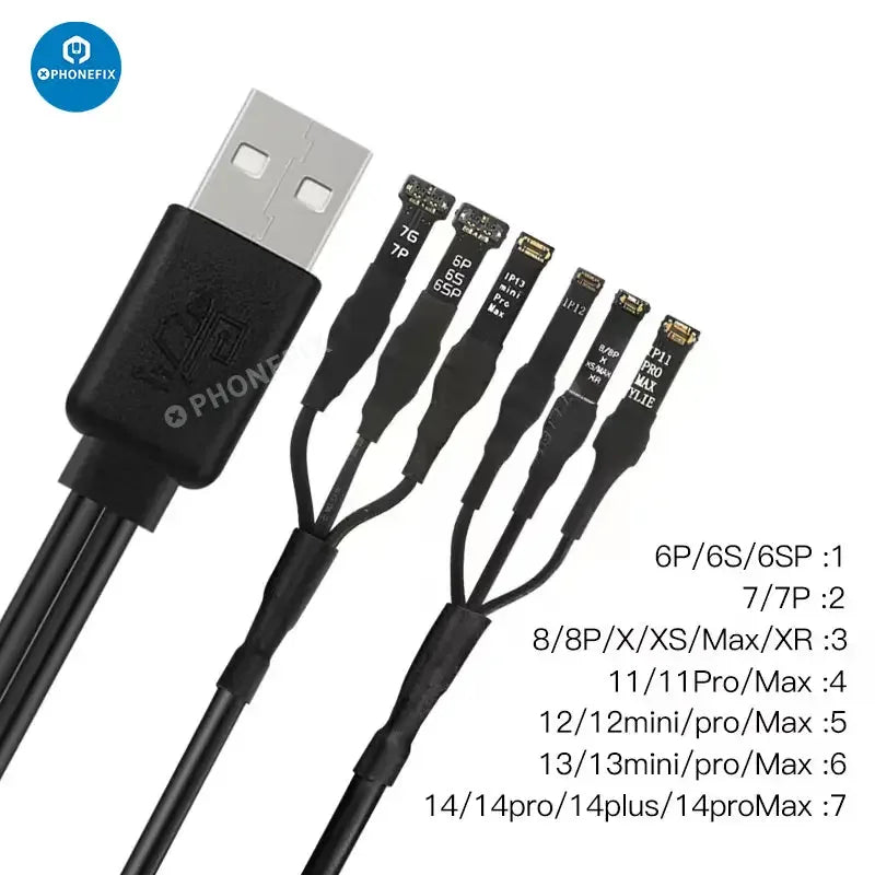 Cable de alimentación de CC WYLIE Boot Line para iPhone 6 a 15 Pro Max, marca PHONEFIX, utilizado para la carga y la conexión de alimentación.