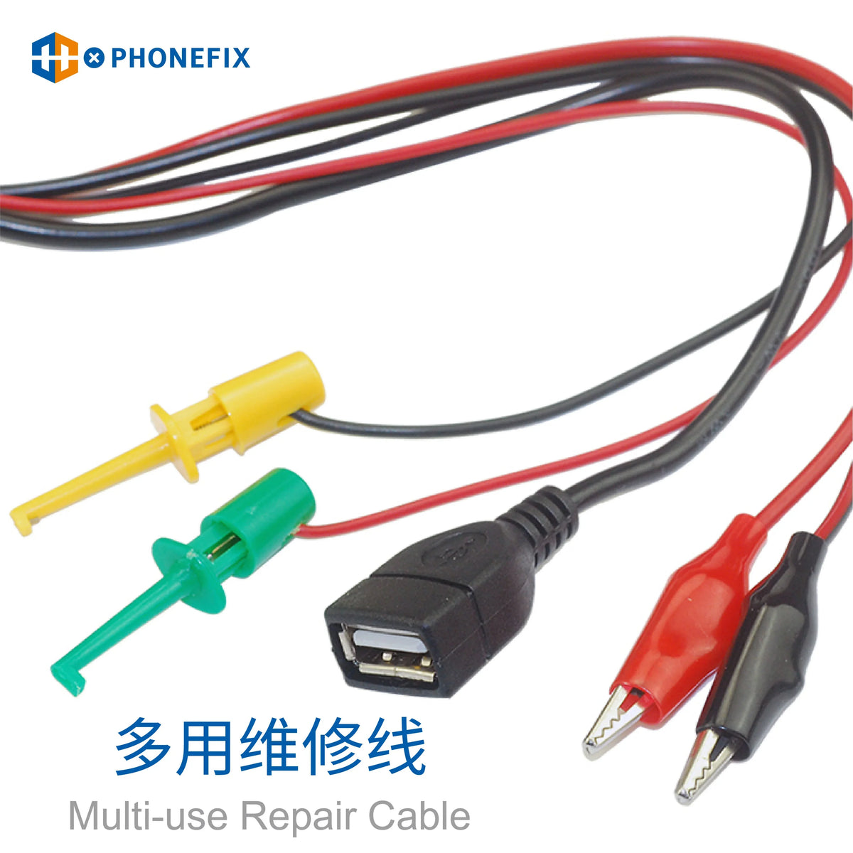 WYLIE Boot Line DC power supply cable by PHONEFIX for iPhone 6 to iPhone 15 Pro Max, showing the cable with connector on a white background.