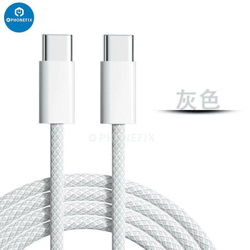 USB-C to iPhone charging cable by PHONEFIX, fast PD charger cable for Apple devices, with USB-C connector and sleek design.