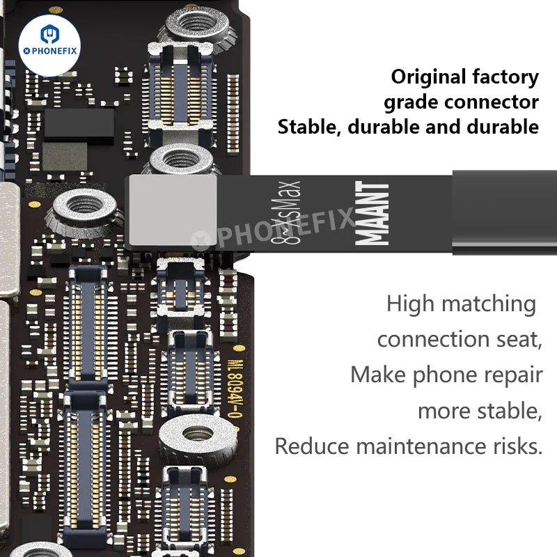 MaAnt M064 8-in-1 Power Boot Cable for iPhone 7-16 Pro Max, PHONEFIX brand, with multiple connectors and USB end visible.