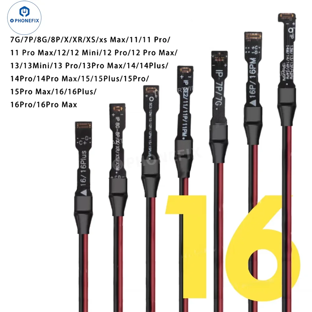PhoneFix OSS W125 8-in-1 Power Boot Soft FPC Cable for iPhone 7 to 16 Pro Max, showing the flexible power supply cable design.
