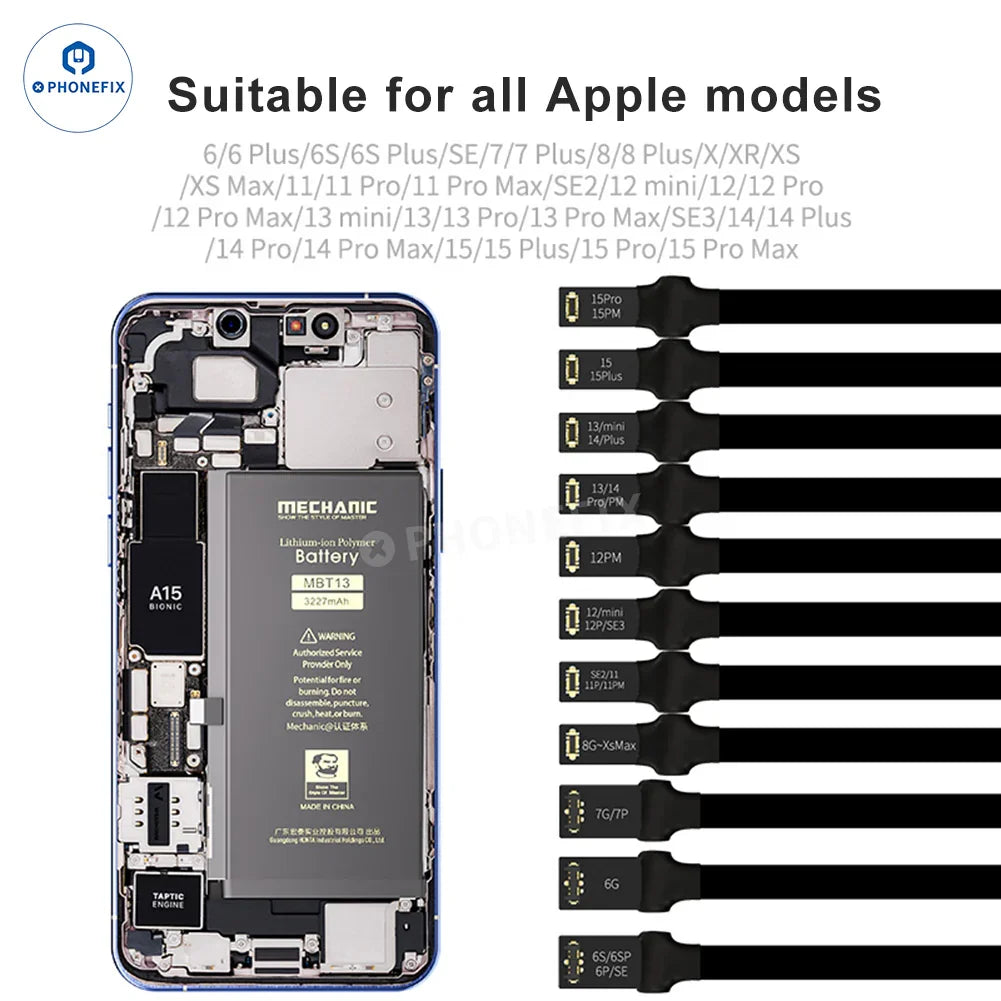 PHONEFIX Mechanic Power Pro Ultra Data Boot Cable for iPhone 6 to 16 Pro Max, durable power supply and data transfer cable.