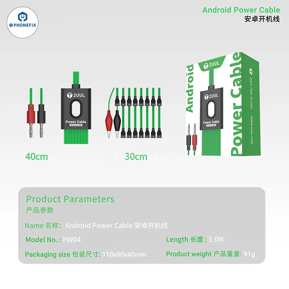 Cable de alimentación PHONEFIX 2UUL PW02 para dispositivos iPhone y Android, compatible con iPhone 7-16, Huawei, VIVO y OPPO.