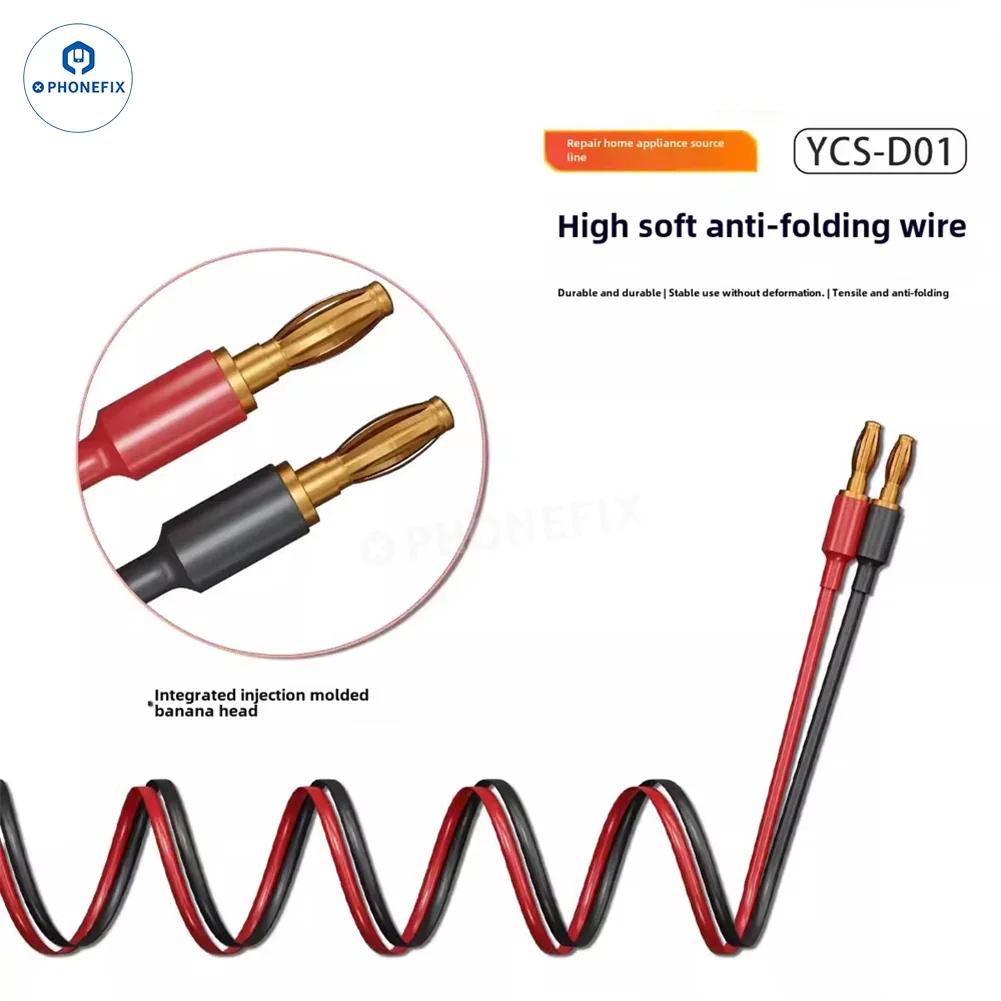 PHONEFIX YCS D01 D02 power cable for iPhone 6 to 16 Pro Max and Android Huawei devices, showing a USB charging cable.