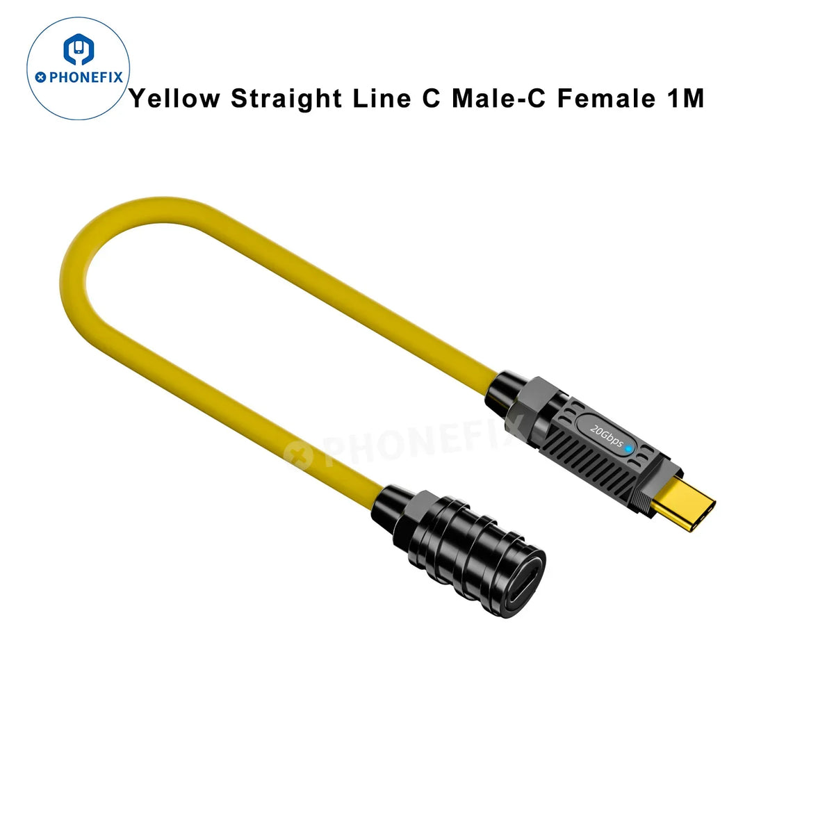 Phonefix Type-C to USB mechanical keyboard power supply cable with spring wire, 1-meter length, for reliable connectivity.