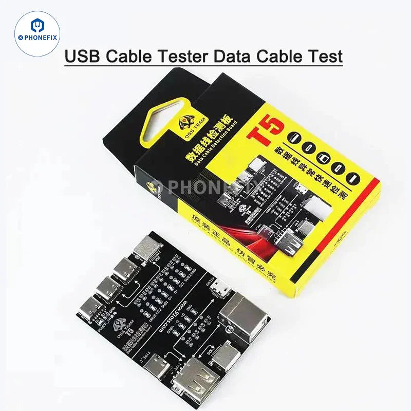 PHONEFIX OSS T5 Lightning Type-C Micro Data Cable Detection Board for power supply testing with micro data cable connection