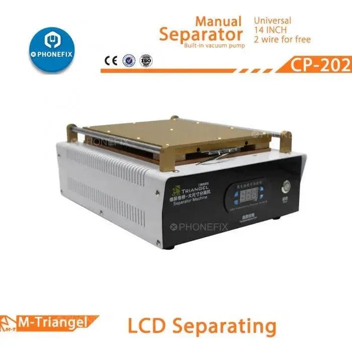 PHONEFIX 14-inch vacuum pump LCD screen separating machine for iPad tablets, pre-heating station for screen repair.