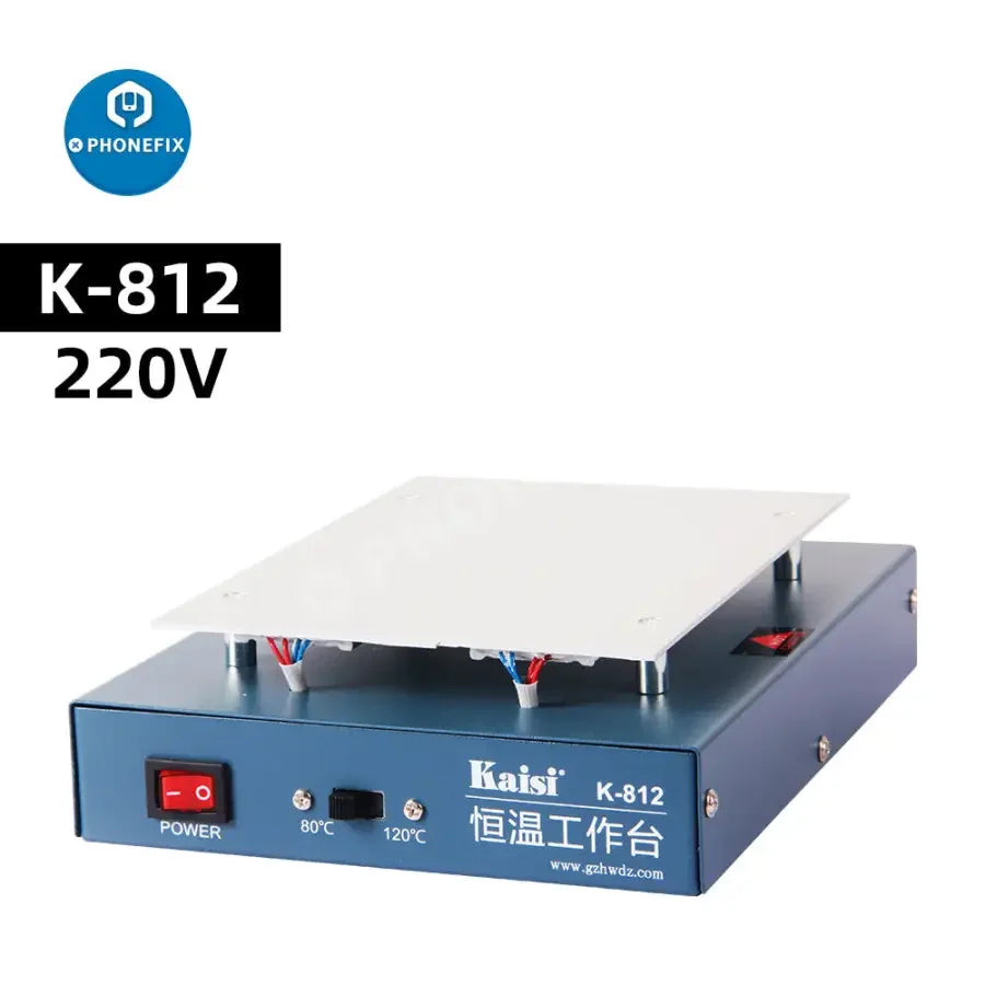 PhoneFix K-812/816 LCD screen separator pre-heating station for phone repair, used for glass removal on smartphones.