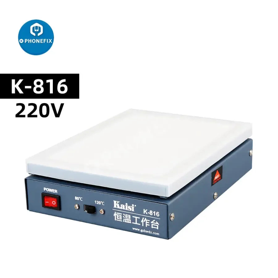 PhoneFix K-812/816 LCD screen separator pre-heating station for phone repair, used for glass removal on smartphones.