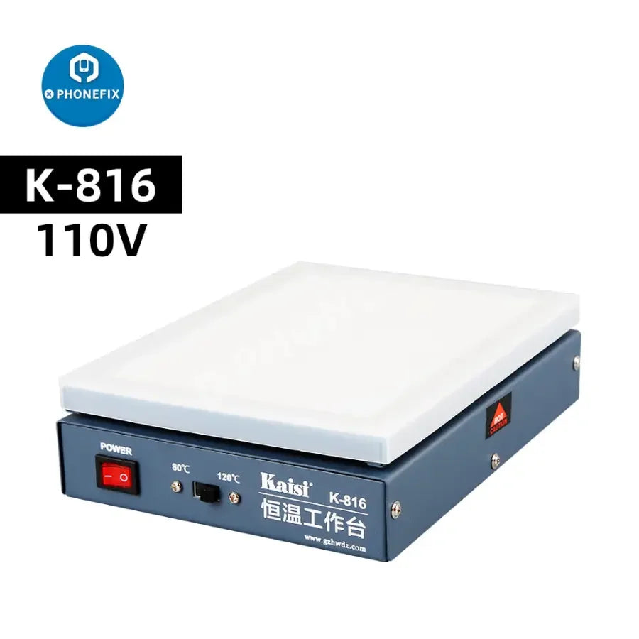 PhoneFix K-812/816 LCD screen separator pre-heating station for phone repair, used for glass removal from smartphone screens.