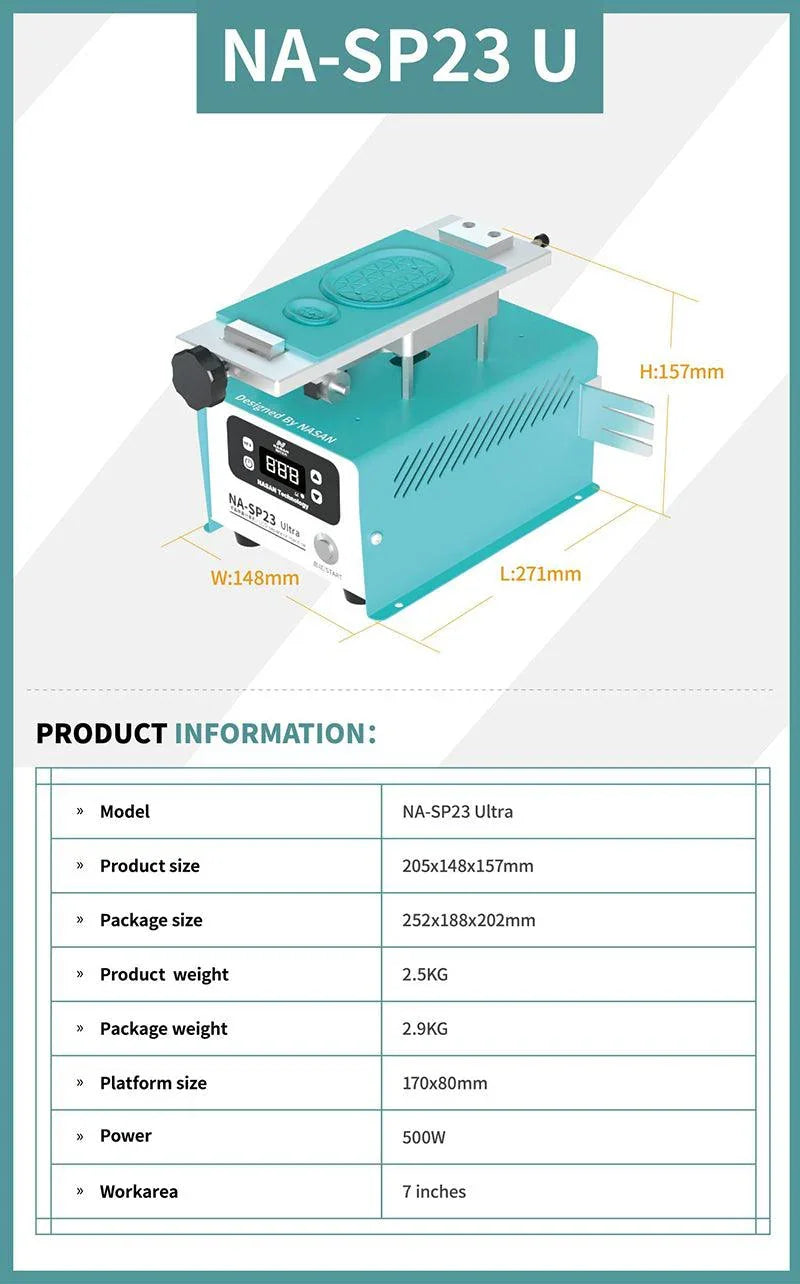 PHONEFIX NASAN NA-SP23 Ultra LCD Screen Separator Pre-heating Station for OCA glue removing and screen repair.