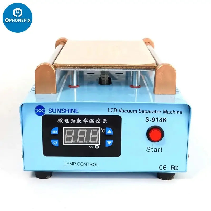 PhoneFix SUNSHINE S-918K mobile phone LCD separator vacuum machine with pre-heating station, used for screen repair.