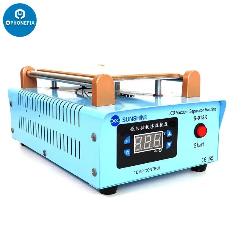 PhoneFix Sunshine S-918K pre-heating station for mobile phone screens, LCD separator vacuum machine with digital controls.