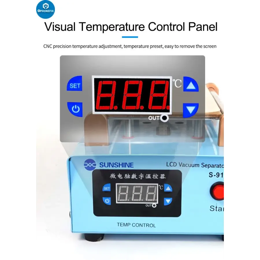 PhoneFix Sunshine S-918K mobile phone LCD separator vacuum machine pre-heating station for screen repair.