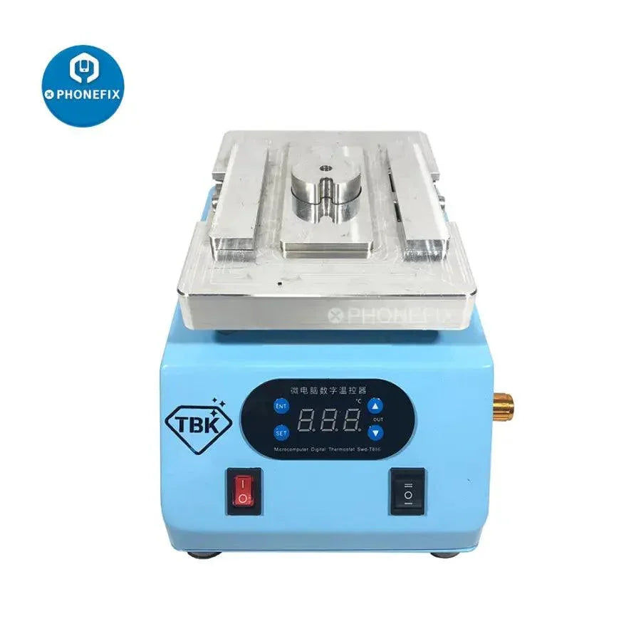 PHONEFIX TBK-238 automatic phone back cover separating machine for iPhone, pre-heating station for efficient back cover removal.