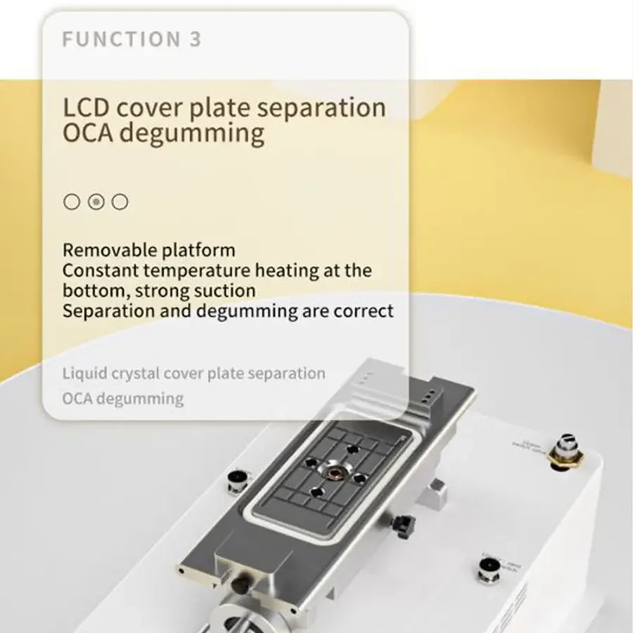 Machine de séparation d'écran PhoneFix TBK-258S avec boîte à lumière de polymérisation UV, station de préchauffage pour la réparation d'écrans de téléphone.