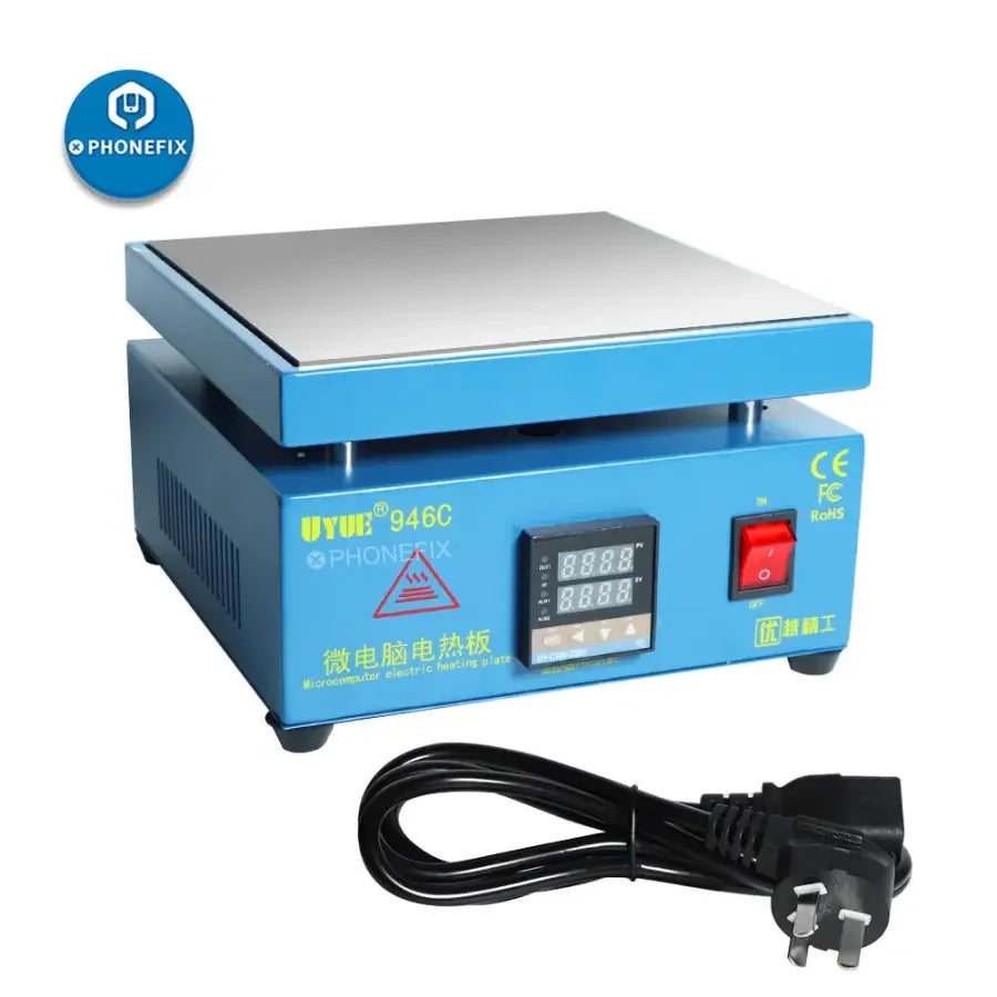 PHONEFIX constant temperature PCB hot plate preheating station for electronic phone screen preheating and preheating tasks.