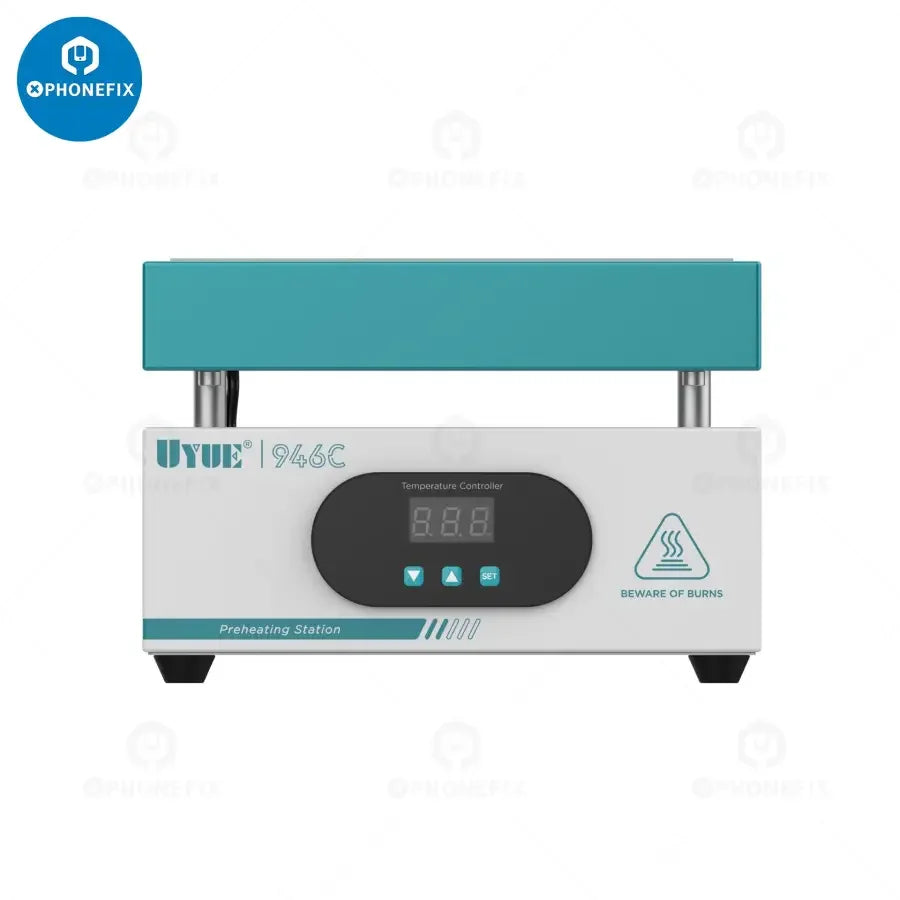 PHONEFIX constant temperature PCB hot plate preheating station for electronic phone screens, with separate heating plate for preheating.