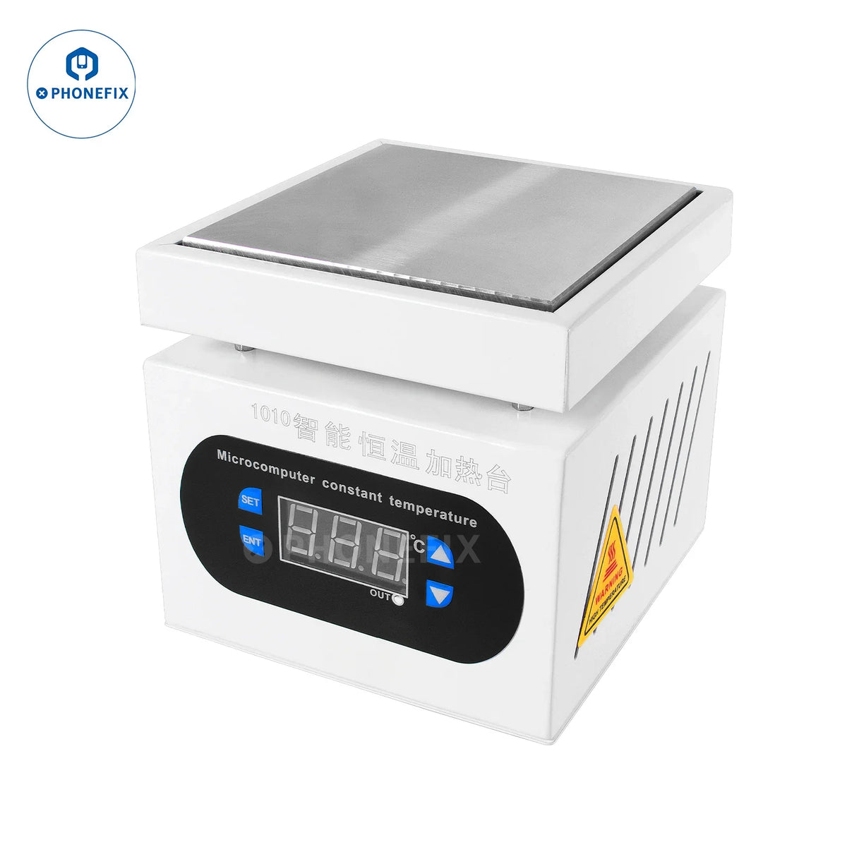 PHONEFIX constant temperature PCB hot plate preheating station with a flat heating surface and digital temperature control.