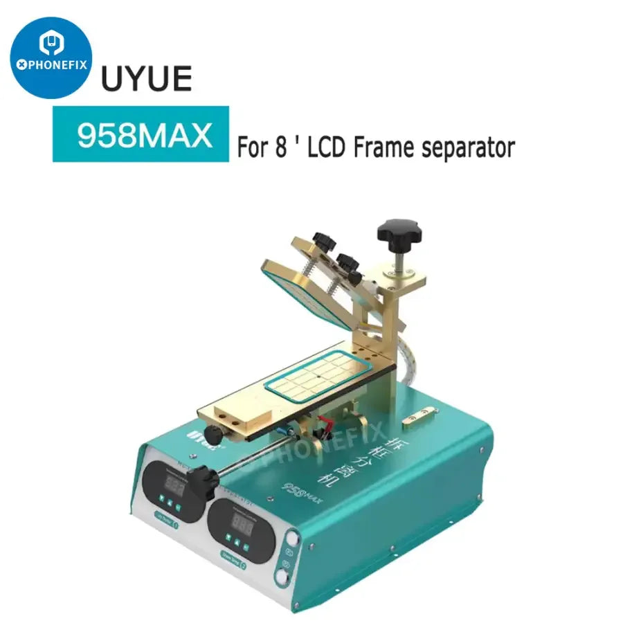 UYUE 958 MAX screen frame separator machine for iPhone and Samsung, pre-heating station for phone repair.