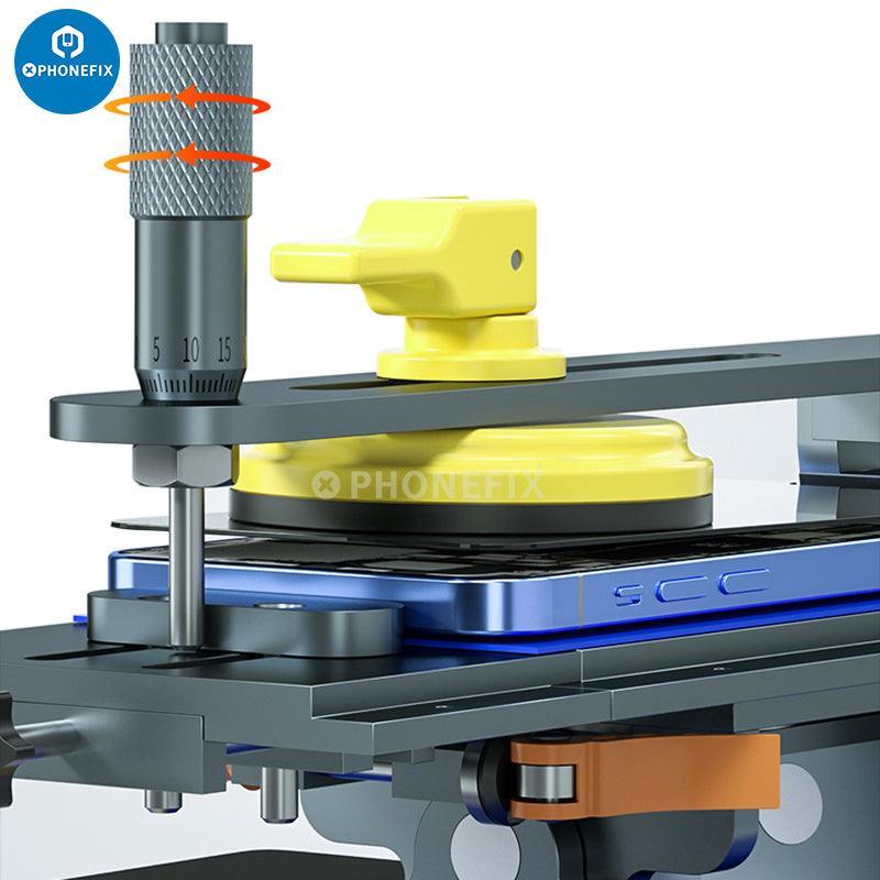 PHONEFIX Mechanic 361 Ultra 14-inch Screen Rotary Separator Machine pre-heating station for phone screen separation.