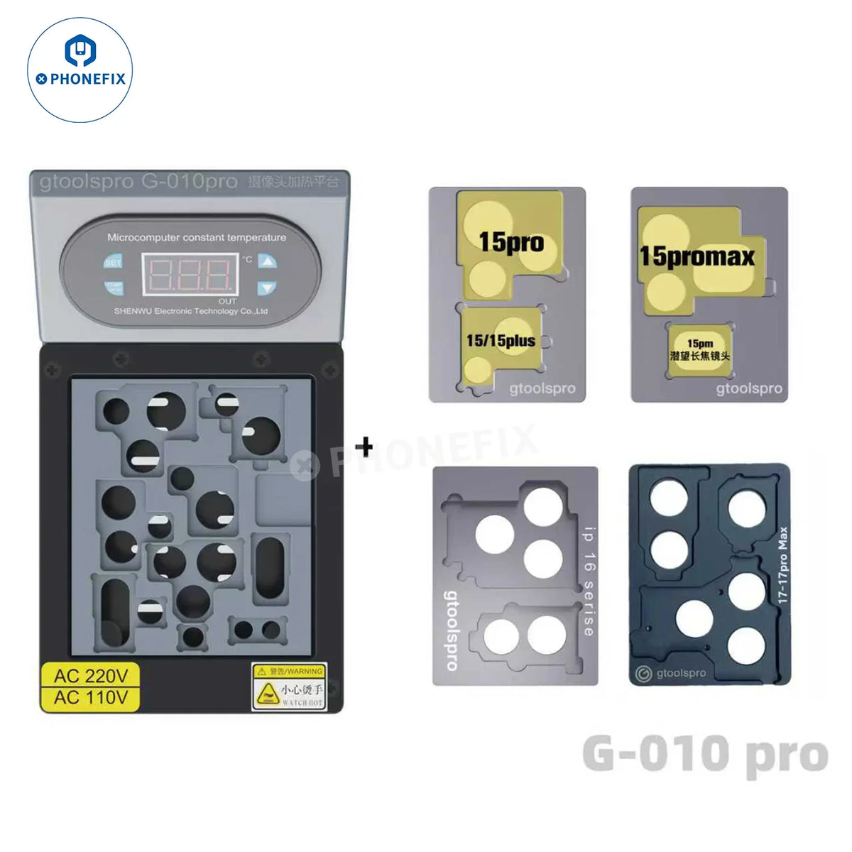 Gtoolspro heating platform for iPhone rear camera disassembly repair by PHONEFIX, pre-heating station for device repair work