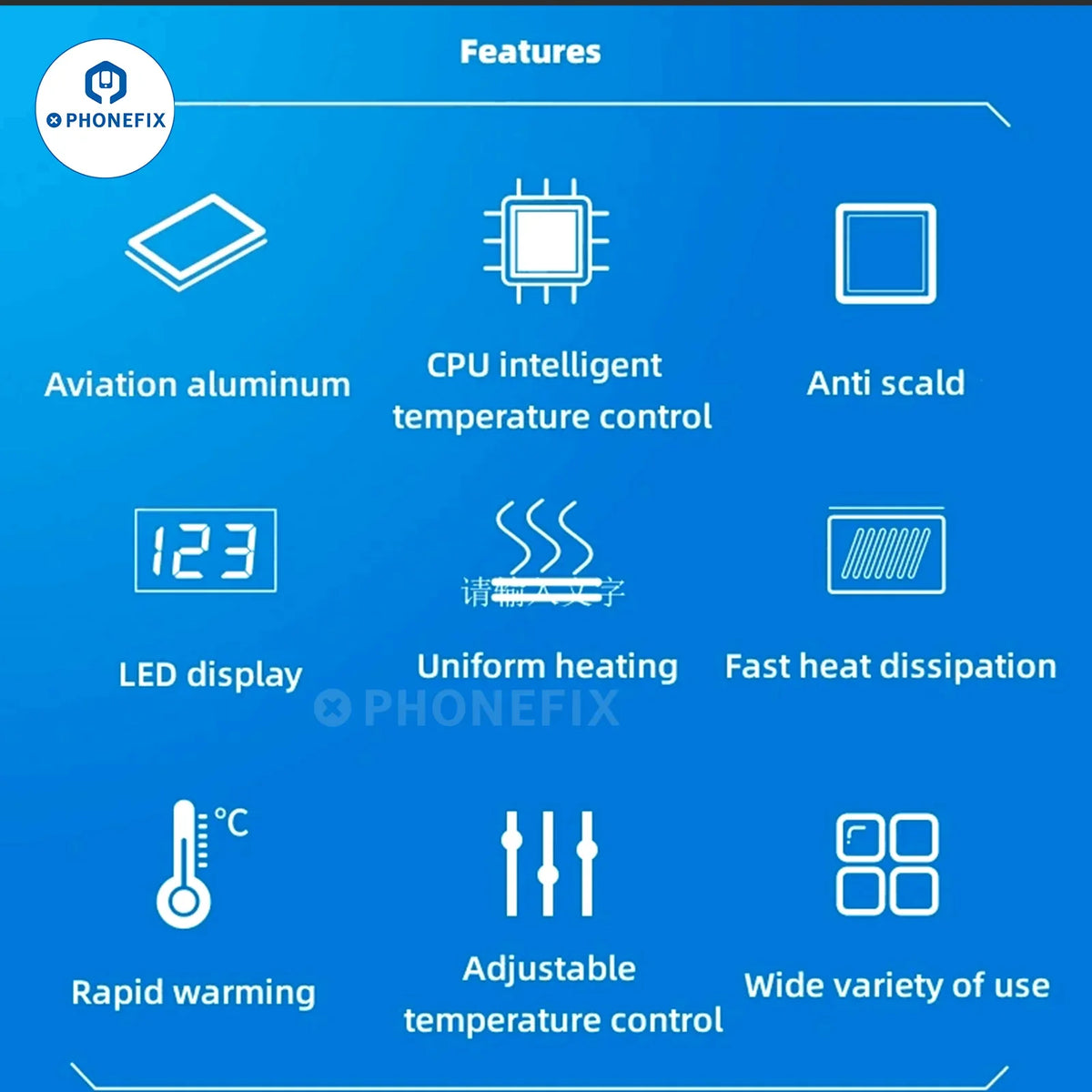 Estación de calentamiento de temperatura constante Uyue 946, estación de precalentamiento con herramienta para extraer la pantalla para la reparación de teléfonos, de PHONEFIX.