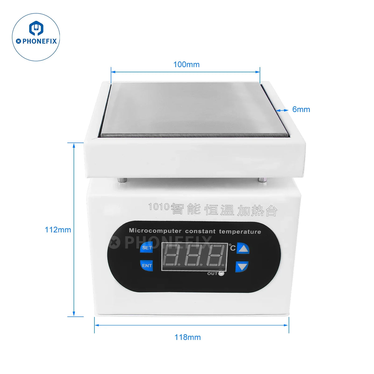 Uyue 946 PhoneFix, estación de calentamiento a temperatura constante, herramienta para la extracción de pantallas con panel de control y elementos calefactores para reparaciones con precalentamiento.