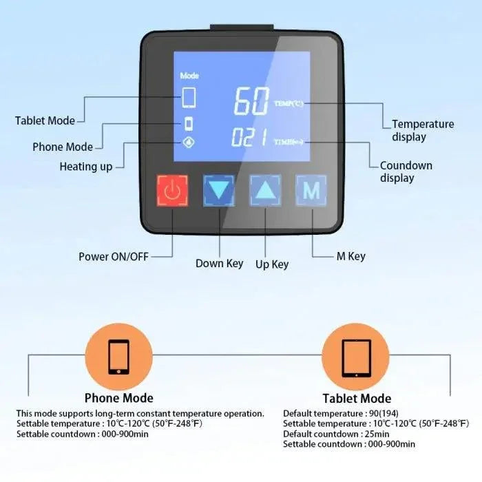 PHONEFIX CPB heating pad pre-heating station for LCD screen separation and phone repair, shown with the machine in use.