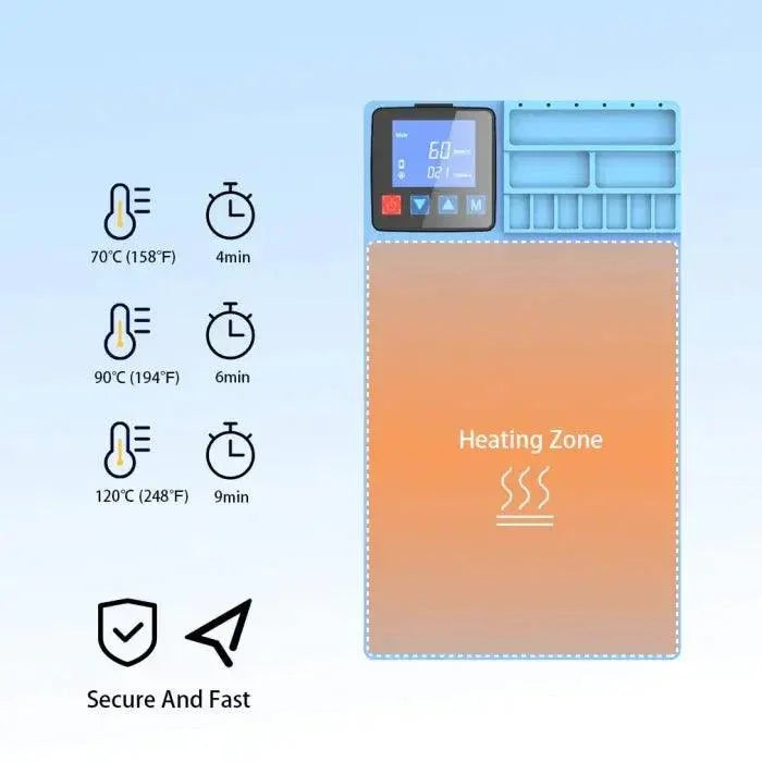 PHONEFIX CPB Heating Pad for LCD screen separation, used as a pre-heating station in phone repair and opening processes.