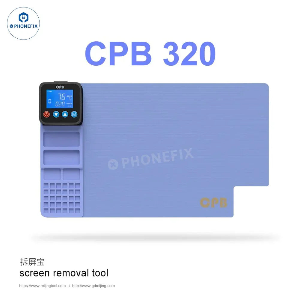 CPB Heating Pad PhoneFIX pre-heating station for LCD screen separator and phone repair machine, with digital controls and heating surface.