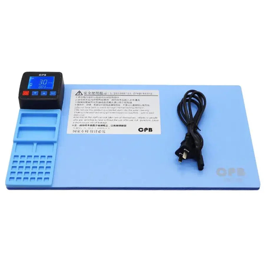PHONEFIX CPB 320 Pro pre-heating station for mobile phone screen removal, with heating pad and LCD screen separator for iPhone repair.