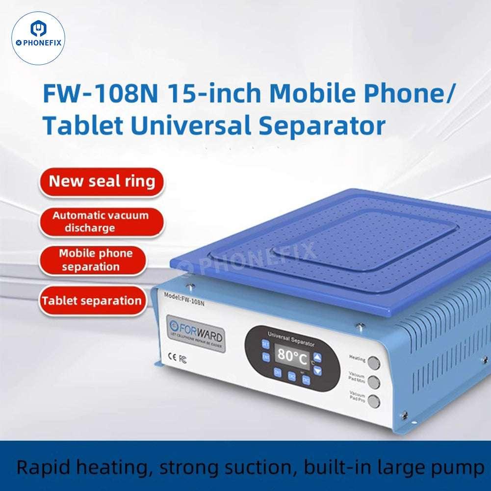 PHONEFIX Forward FW-108N Séparateur d'écran sous vide de 15 pouces avec station de préchauffage, utilisé pour la réparation et la séparation d'écrans de téléphone.
